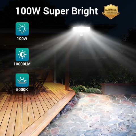 USTELLAR 100W Motion Sensor Security Light 2-Pack